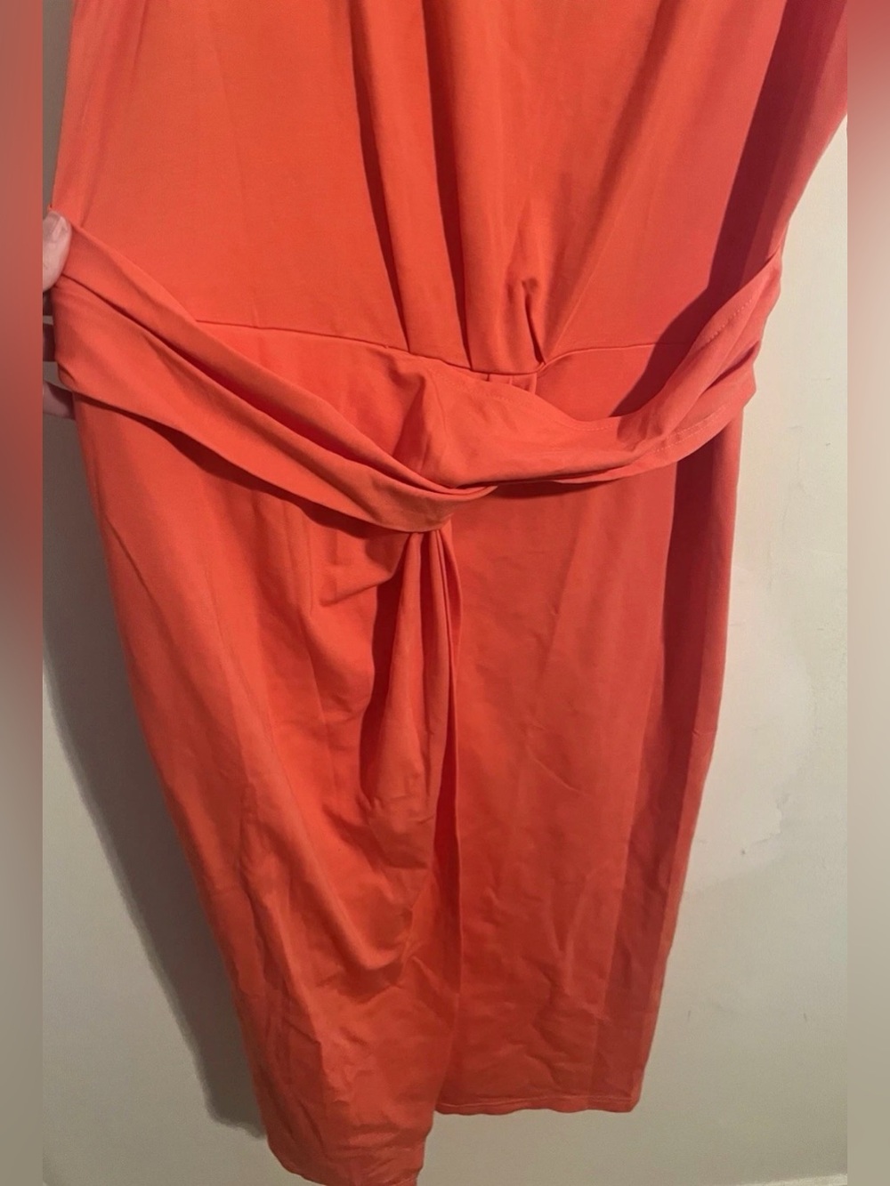 NWT Women’s JASAMBAC Sleeveless Orange Midi Dress with Knotted Waist Size XL - Picture 8 of 16